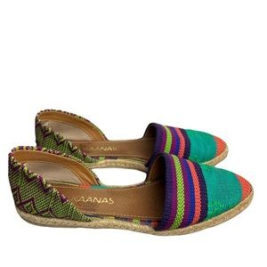 KAANAS Espadrilles boho festival embroidered flats shoes women’s 6.5